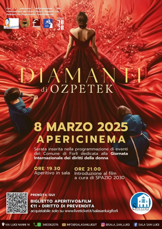 8 marzo, in Sala San Luigi aperitivo e proiezione di Diamanti di Ferzan Ozpetek